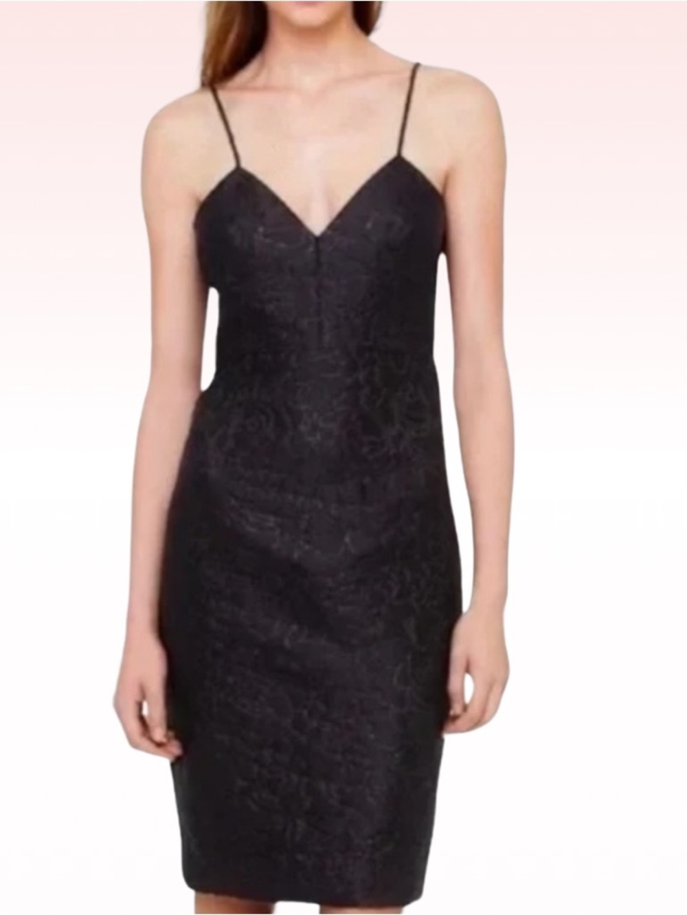 J.CREW Black Jacquard Silk Blend Cocktail Dress (Sz 00)
